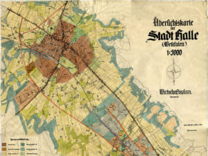Die Übersichtskarte zeigt den Wirtschaftplan 1941 für Halle/Westfalen.