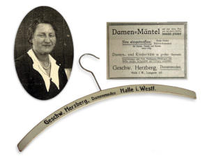 Damenmode Herzberg, Ida Herzberg Putzmacherin und jüdische Geschäftsinhaberin.