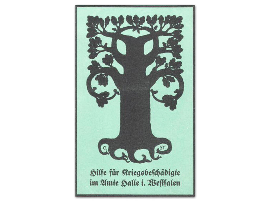 Kriegswahzeichen Nagelbild aus Halle Westfalen, Motiv Eiche. Leihgabe von Dietlinde Munzel-Everling